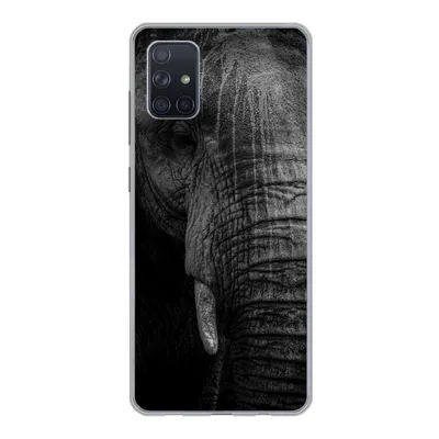 Produktbild von MuchoWow® Handyhülle Schutzhülle Hülle für Samsung Galaxy A71 Elefant - Tier - Porträt Silikon Softcase Handy Hülle - Kartenbesitzer