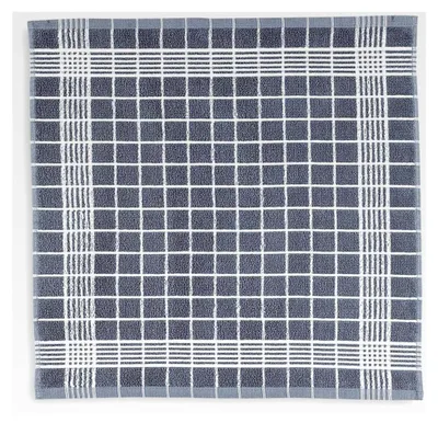 Produktbild von KRACHT Geschirrtuch Frottier, Trockenperle, vollbunt anthrazit, 50 x 50 cm, 100% Baumwolle