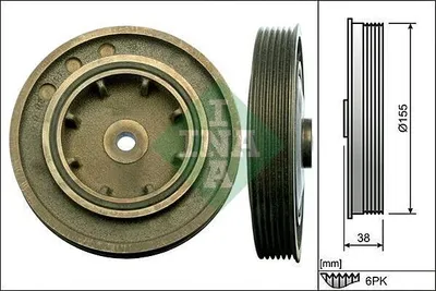 Produktbild von INA 544 0101 10 Riemenscheibe Kurbelwelle für OPEL Vivaro A Kastenwagen (X83) 152mm