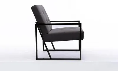 Produktbild von Grauer Chesterfield Sessel Holzgestell Luxus Wohnzimmer Möbel 1-Sitze