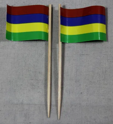 Produktbild von Party-Picker Flagge Mauritius Papierfähnchen in Spitzenqualität 25 Stück Beutel