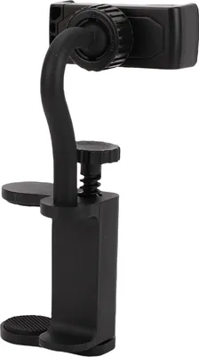 Image de Porte-téléphone pour guitare, support à pince réglable, support pour smartphone pour guitares basses de 6 à 10,5 cm d'épaisseur, ukulélés, noir