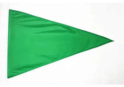 Imagen del producto de Bandera de advertencia verde de 150 x 225 cm para uso en exteriores