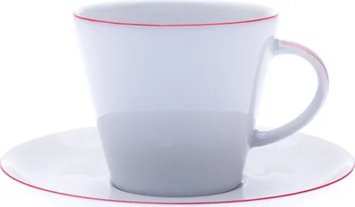 Produktbild von Thun 1794 Tom, Tasse und Untertasse, Porzellan, 200 ml, rote Linie, Thun