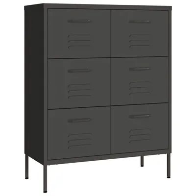 Produktbild von vidaXL Schubladenschrank Anthrazit 80x35x101,5 cm Stahl
