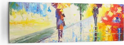 Produktbild von Bild auf Leinwand - Leinwandbild - Park Straße Regen - 160x50cm - Wand Bild - Wanddeko - Wandbilder - Leinwanddruck - Bilder - Kunstdruck - Wanddekoration - Leinwand bilder - Wandkunst - AB160x50-3508