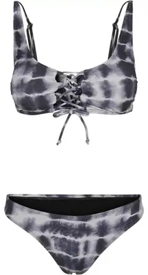 Zdjęcie produktu dla Damskie bikini Urban Classics Ladies Lace Up Tie Dye Bikini czarno-białe – rozmiar M