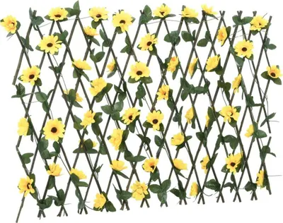 Produktbild von Design Rankgitter mit Künstlichem Efeu Erweiterbar Gelb 180x60 cm, Drahtzäune 2024 Neu