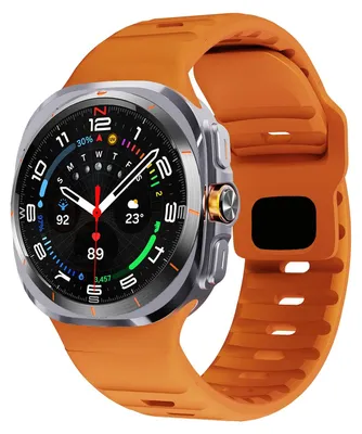 Produktbild von By Qubix Wave Silikonarmband - Orange - passend für Samsung Galaxy Watch Ultra 47 mm