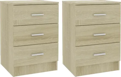 Produktbild von Nachttische 2 Stk. Sonoma-Eiche 38x35x56 cm Holzwerkstoff