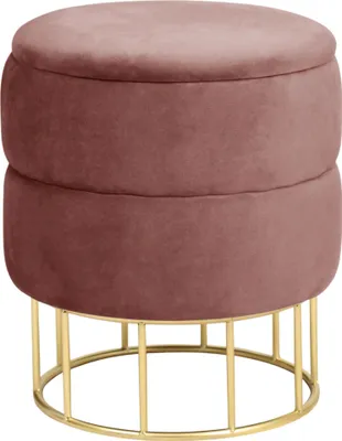 Produktbild von Pouf AKORD ELZA aus Samtstoff mit Stauraum in Rosa Durchmesser 37 cm Höhe 42 cm