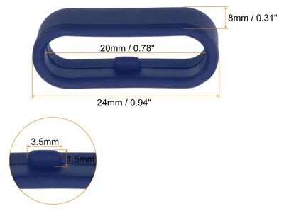 Produktbild von 10 Stš¹ck Uhrenarmband-Schlaufen aus Silikon, Ersatz-Schnellverschlussringe aus Silikon, Uhrenhalter Keeper fš¹r 20mm breites Uhrenarmband, Mitternachtsblau