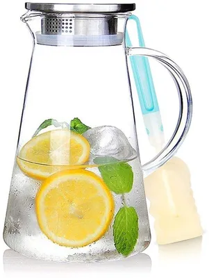 Productafbeelding van 2 Liter Glazen Karaf met Deksel voor Dranken