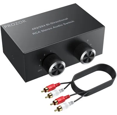 Image de Sélecteur audio stéréo RCA, commutateur stéréo gauche/droite, 4 x 2 / 2 x 4, sélecteur audio bidirectionnel