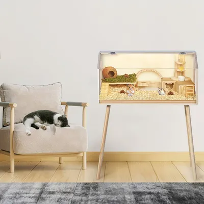 Obrázok produktu pre Klietka pre škrečky - Malá klietka pre drobné zvieratá - Klietka pre hlodavce - Klietka pre morčatá - Klietka pre činčily - Veľká klietka, 81x40x101 cm
