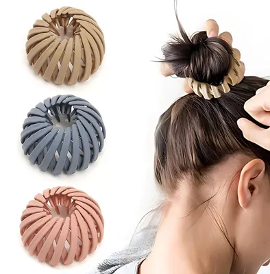 Image de Barrettes pour femmes, lot de 3, barrettes au motif vintage « nid d'oiseau », grandes barrettes, accessoires pour cheveux, accessoires pour cheveux pour filles et femmes, couleur unie