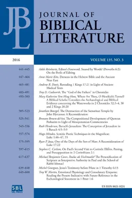 Produktbild von Journal of Biblical Literature 135.3 (2016)