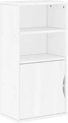 Image de Armoire latérale ODDA blanc 40x24x79 cm bois massif pin
