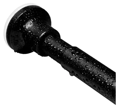 Produktbild von Teleskop-Duschvorhangstange zum Klemmen, Ausziehbar Edelstahl Duschstange, Spannstange ohne Bohren, Rostfrei für Badezimmer, Badewanne, Dusche Schwarz (72-254 cm, Φ25 mm)