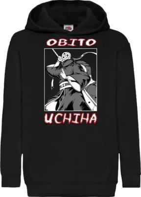Obrázek produktu pro Dětská Mikina S Kapucí Naruto Obito Uchiha, 12-13 Jahr - 152 / Černá