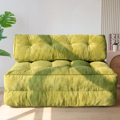 Zdjęcie produktu dla Składana sofa, konwertowalny fotel z poduszką, materac z oparciem, przenośny fotel-łóżko, wygodna sofa podłogowa, idealna do salonu