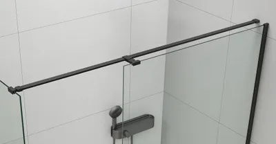 Produktbild von Polysan ESCA universal Eckstütze für Duschabtrennungen 1400mm, schwarz matt