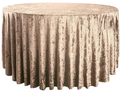Samt-Tischdecke rund 177,8 cm, waschbar, knitterfrei, Champagner