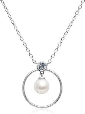 Produktbild von Damen Kette aus 925er Silber mit Perlenanhänger von JEWLIX