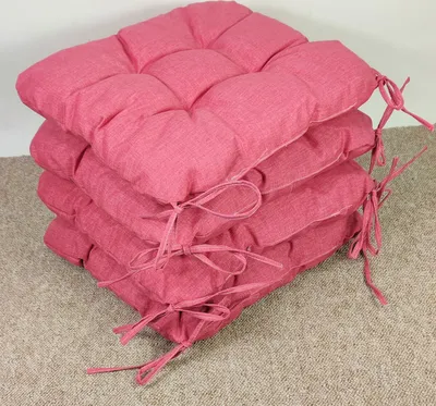 Produktbild von Set 4 x Stuhlkissen/Sitzkissen Lara 38 x 38 cm Dicke 8 cm, Fb. Color rosa Antico (alt rosa) mit Schleifen