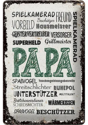 Produktbild von Blechschild  Papa Spielkamerad Beschützer Freund, 30 x 20 cm, Blechschilder