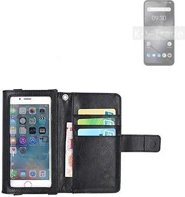 Produktbild von K-S-Trade Handy Hülle Schutz Hülle Kompatibel mit Gigaset GS5 Lite Case mit Displayschutz / Schutzfolie Flip Cover Wallet case Etui Hülle schwarz