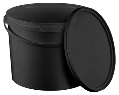 Image de BenBow Seau avec couvercle 10L x1 noir - qualité alimentaire, stable, hermétique, anti-fuite, inodore - seau en plastique avec anse - vide