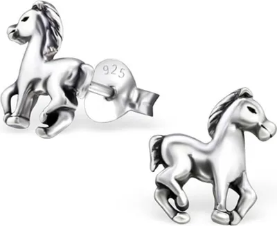 Produktbild von Kinderohrstecker: Mädchen Ohrringe Silber „Pferd“