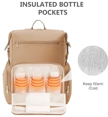 Produktbild von Famanu Wickelrucksack mit Wickelauflage - Große Schwangerschaftstasche für Babys mit isolierten Fächern
