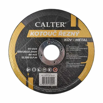 Obrázok produktu pre Rezací kotúč CALTER®, 125 x 1,6 x 22,2 mm
