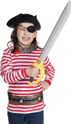 Produktbild von Piratenkostüm für Kinder 7-teilig mit Schaumstoffsäbel Kindergröße: 152
