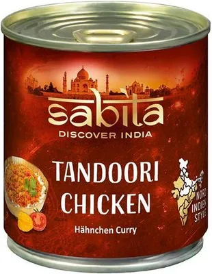 Produktbild von Sabita Tandoori Chicken 300 G Dose  Glutenfrei Laktosefrei  würzig scharfes Hähnchencurry
