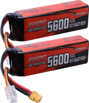Zdjęcie produktu dla akumulator 3S Lipo, pojemność 5600 mAh, prędkość rozładowania 70C, 5600-3S70C-XT60-2szt, 11,1 V