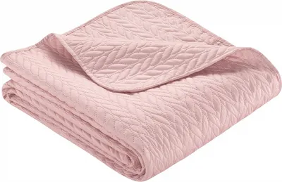 Produktbild von Ibena Tagesdecke Nancy 280x250 cm - Microfasergewebe rosa einfarbig, gemustert, hochwertig und leichte Decke, 100 % Polyester