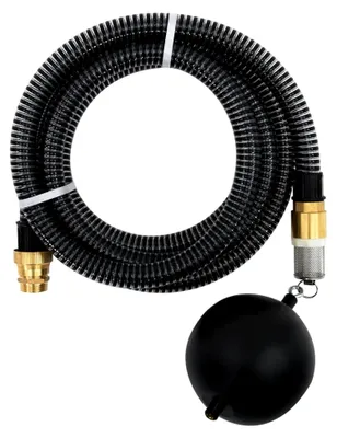 Produktbild von Saugschlauch schwarz mit Messinganschlüssen, 2,8 cm, 25 m, PVC