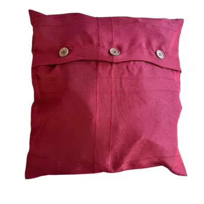 Produktbild von meradiso Kissenbezüge mit Knöpfen, 2-er Pack, bordeaux, 40 x 40 cm