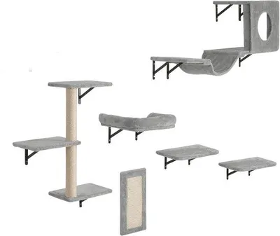 Produktbild von Katzenwand-Katzenliege-Katzenstuhl-Katzenstapel-Set mit 6 Stücken