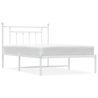 Immagine prodotto di vidaXL Struttura letto con testiera in metallo bianco 107x203 cm