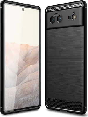 Produktbild von Mobigear Brushed Slim Google Pixel 6 Hülle Flexibles TPU Backcover - Schwarz