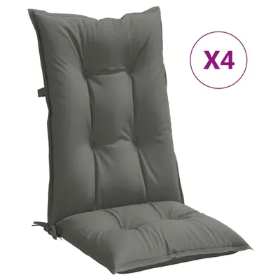 Produktbild von vidaXL Hochlehner-Auflagen 4 Stk. Melange Dunkelgrau 120x50x7 cm Stoff
