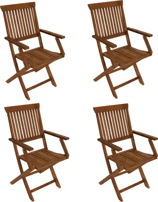 Produktbild von DEGAMO Gartenstuhl Klappstuhl mit Armlehnen TOBAGO, Holz Akazie geölt, 4 Stück