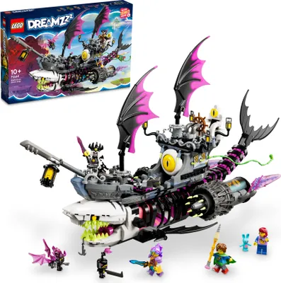Produktbild von LEGO 71469 DREAMZzz Albtraum-Haischiff, Baue 2 Arten des Piraten-Boot-Spielzeuges, Modellbausatz mit 4 Minifiguren, Spielzeug für Kinder, Mädchen, Jungen, basierend auf der TV-Show