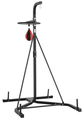 Image de Support de sac de boxe VEVOR 2 en 1 Appareil d'entraînement Support de sac de boxe en acier, réglable en hauteur (charge admissible 65 kg)