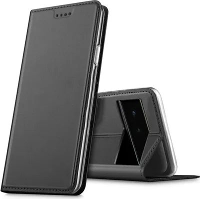 Produktbild von Conie Ultra Slim Klapp Tasche für Google Pixel 6 Kartenfach Hülle Rundumschutz in Anthrazit / Grau