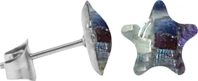 Produktbild von Chirurgenstahl Ohrstecker mit Mosaik Stern Farbe - Blau